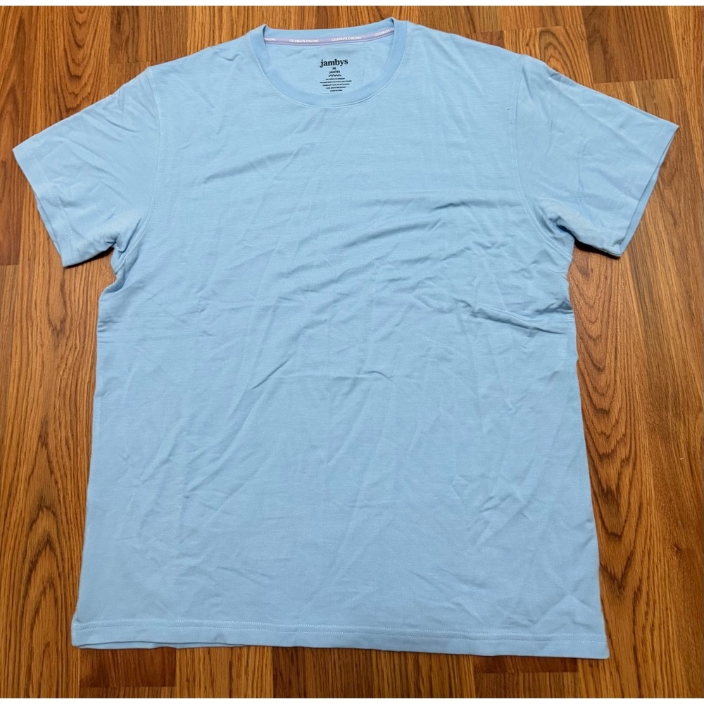 Jambys T Shirt Mens Medium JamTee Modal Stretch Lounge Blue Crew Neck